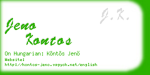 jeno kontos business card